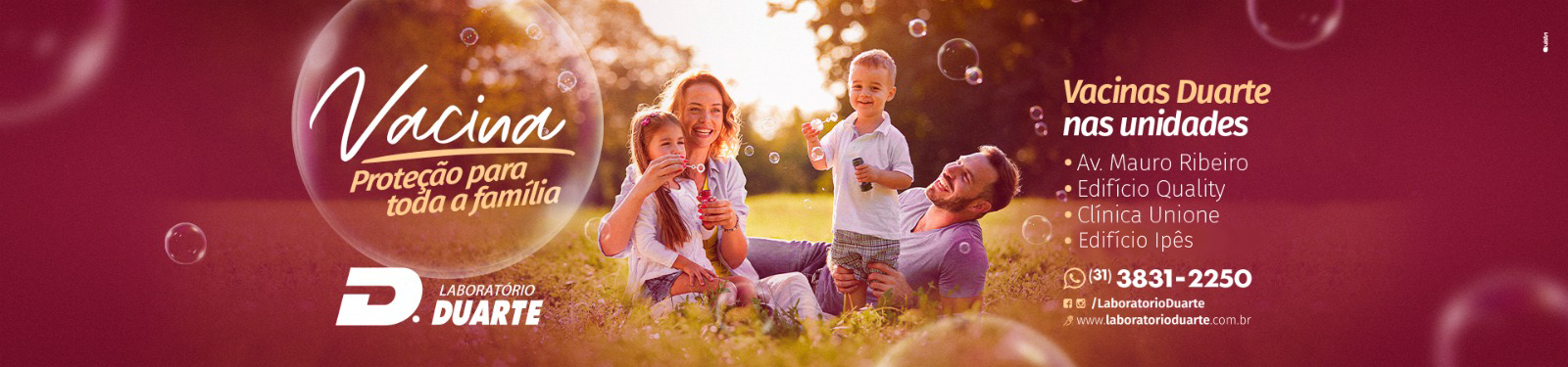SITE - Laboratório Duarte - Banner rotativo - Vacina proteção para toda a família
